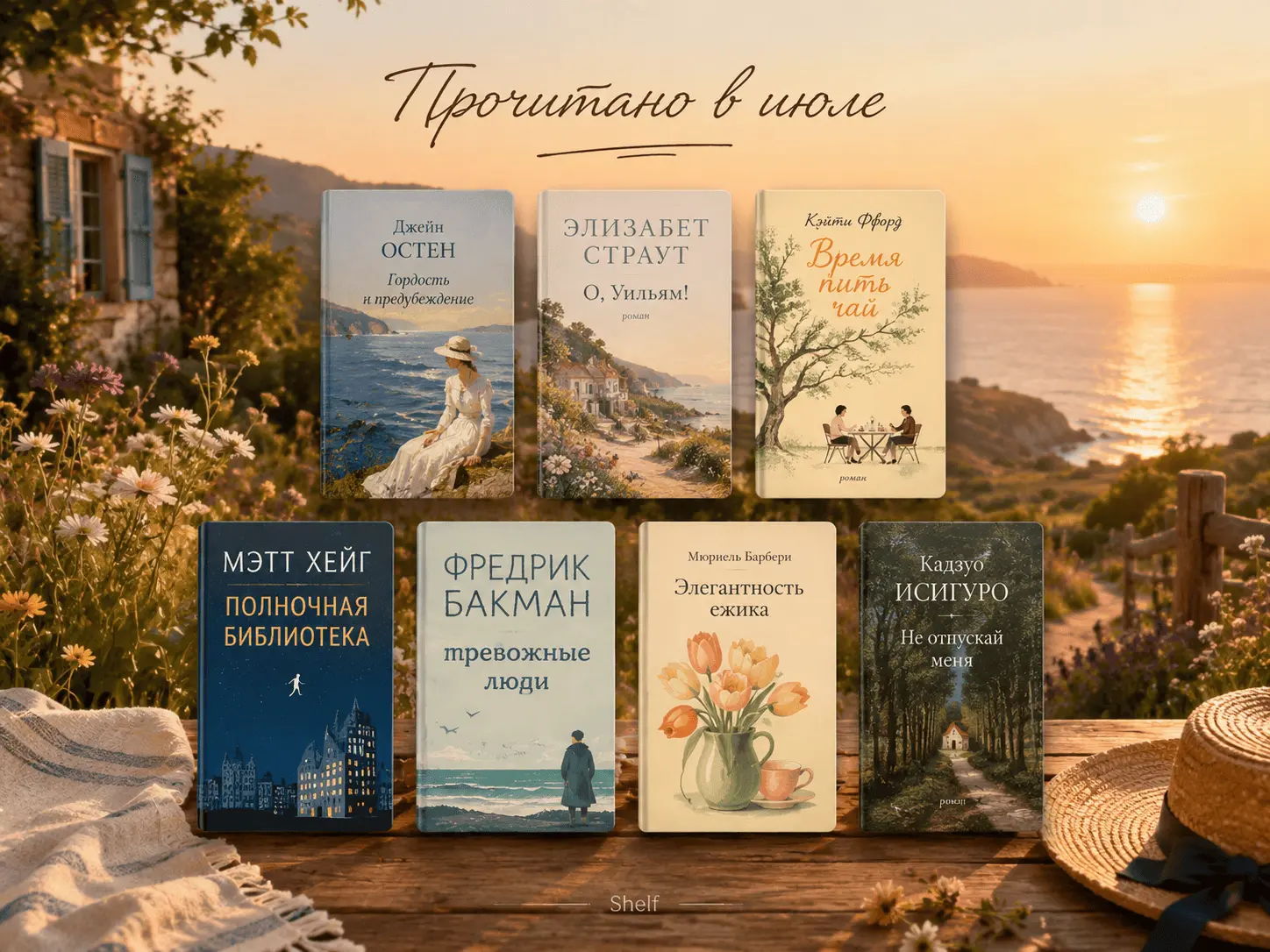 Коллаж из книг — пример на Shelf